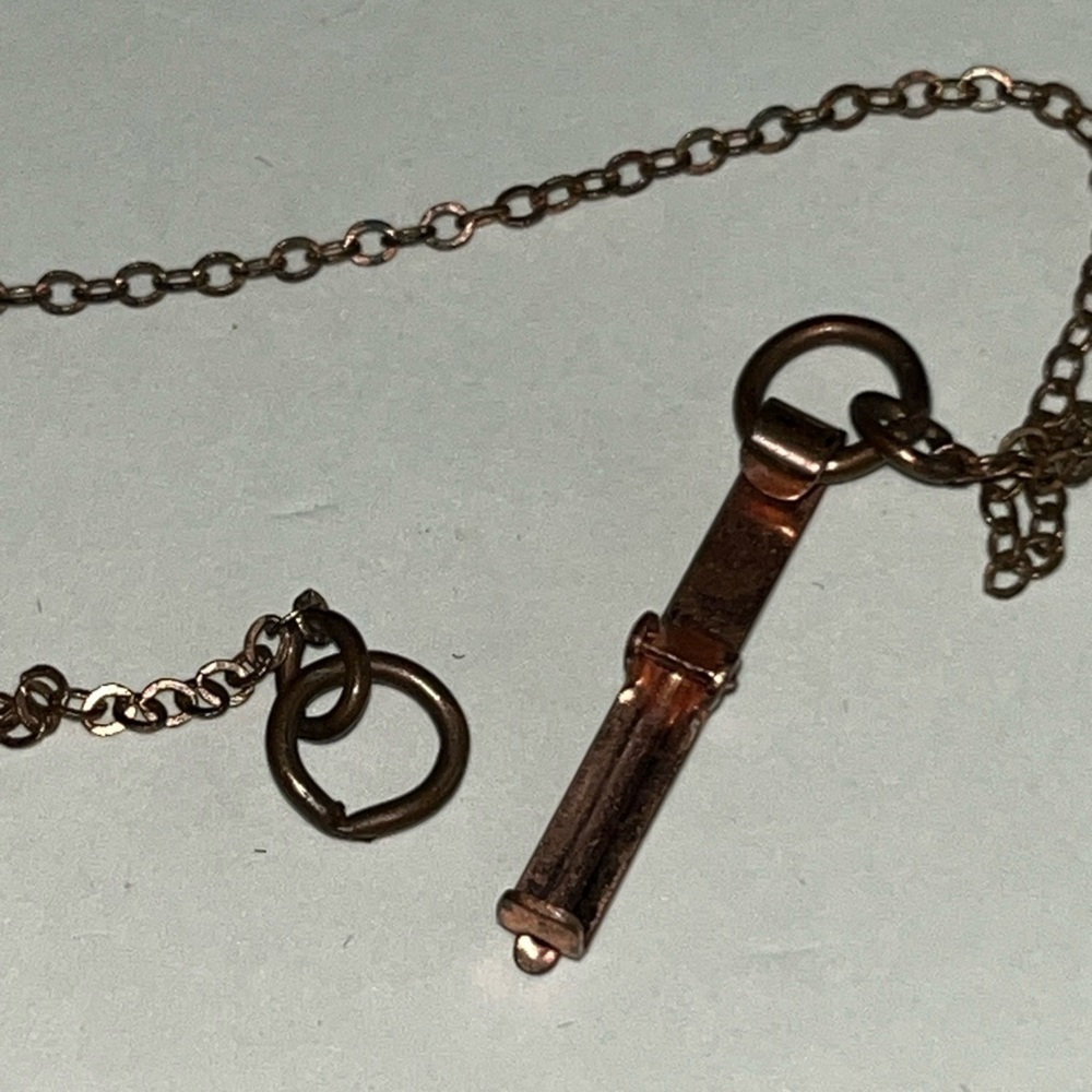 Vintage Petite Turquoise Copper Thunderbird Necklace & Coordinating Accessories - Picture 6 of 13